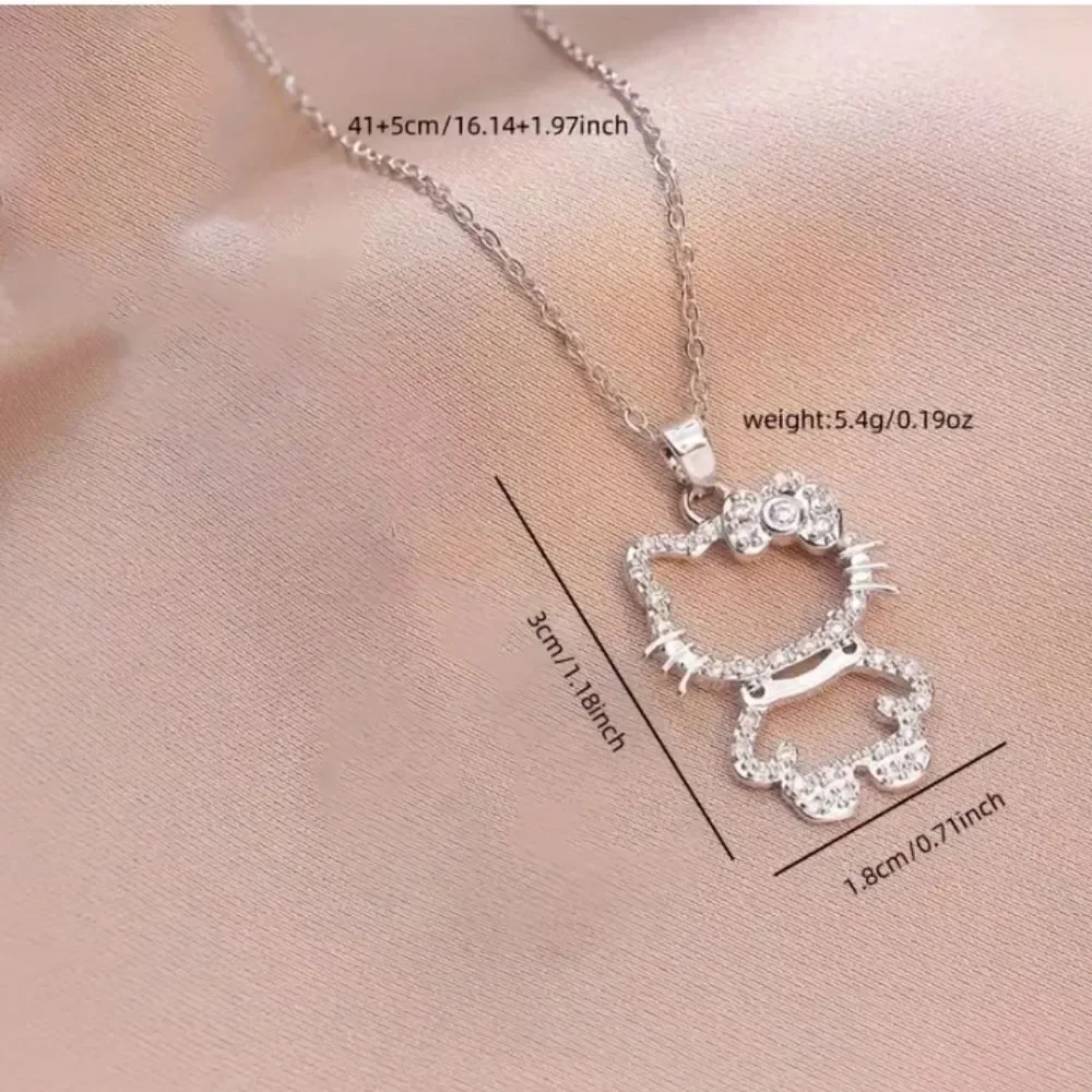 Elegant kitty charm necklace For Adults And Kids